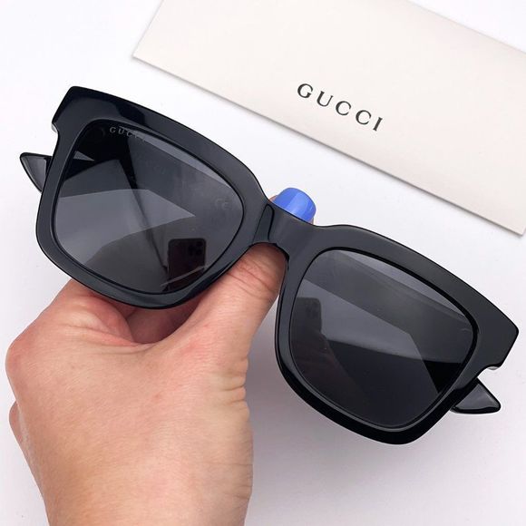 GUCCI WEB GG0001SN 001 BRAND NEW Sunglasses Black Smoke Square Men - Picture 1 of 9